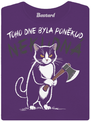 Neklidná kočka dámské tričko premium Purple