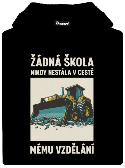 Žádná škola pánská mikina klokanka Black