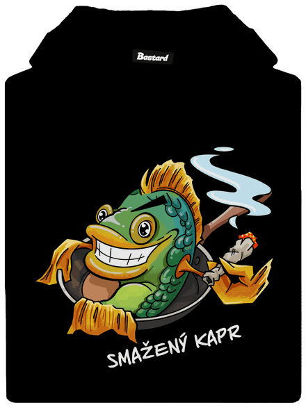 Smažený kapr pánská mikina klokanka Black