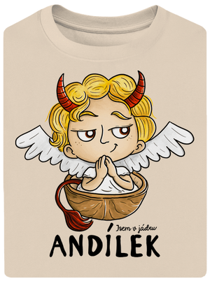 Andílek unisex tričko oversized Almond