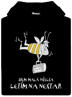 Malá včelka pánská mikina klokanka Black