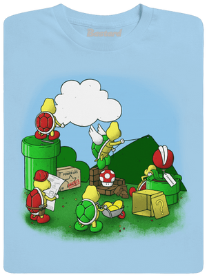 Jak se staví nový level? pánské tričko Sky Blue