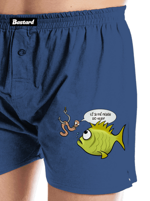 Ryba a žížala pánské trenky Blue