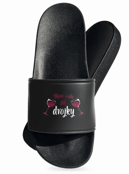 Dvojky pantofle Black