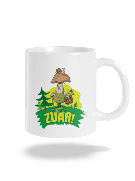 Houbaření zdar klasický hrnek White