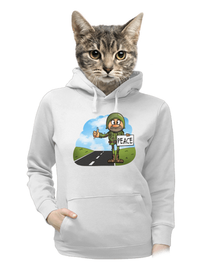 Peace dámská mikina klokanka White