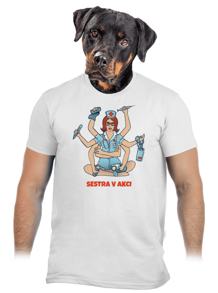 Sestra v akci pánské tričko White