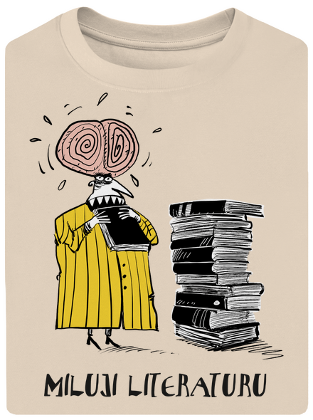 Miluji literaturu unisex tričko oversized Almond