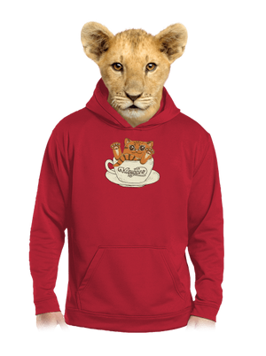 Kapučičíno dětská mikina klokanka Fire Red