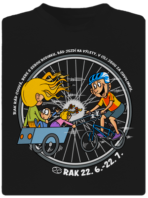 Cyklistický horoskop: Rak dětské sportovní tričko Black