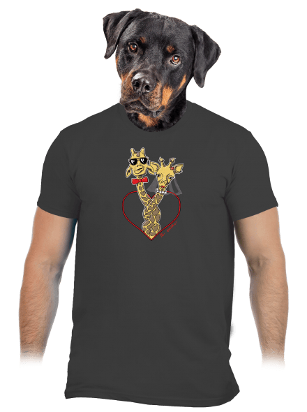 Žirafy ve svazku pánské tričko Dark Grey