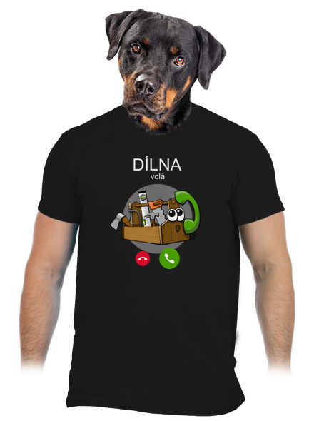 Dílna volá pánské tričko Black