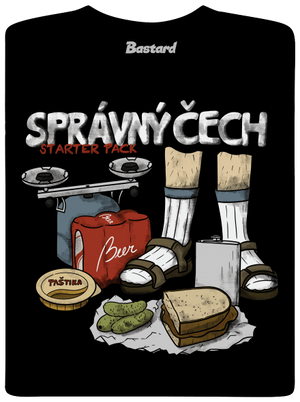 Správný Čech pánské dlouhý rukáv Black