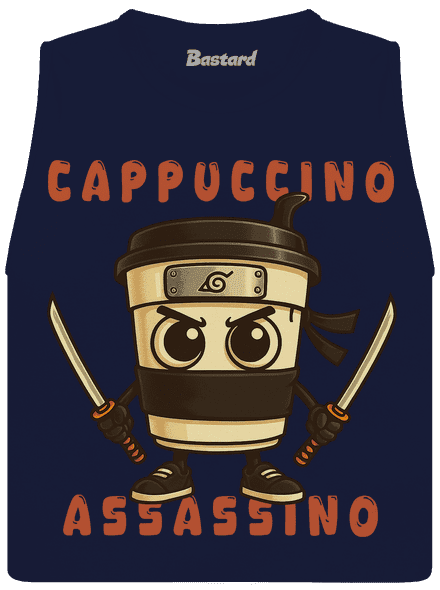 Cappuccino Assassino – Italian Brainrot dámské tílko volné Navy