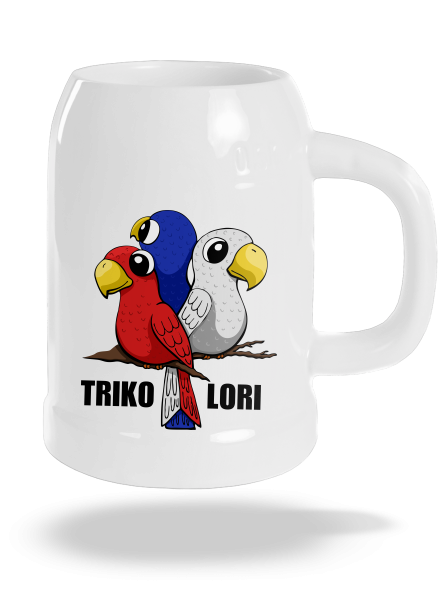 Trikolori půllitr White