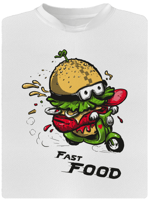 Fast Food dětské sportovní tričko White