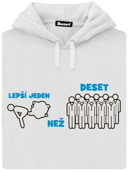 Jeden prd dámská mikina klokanka White