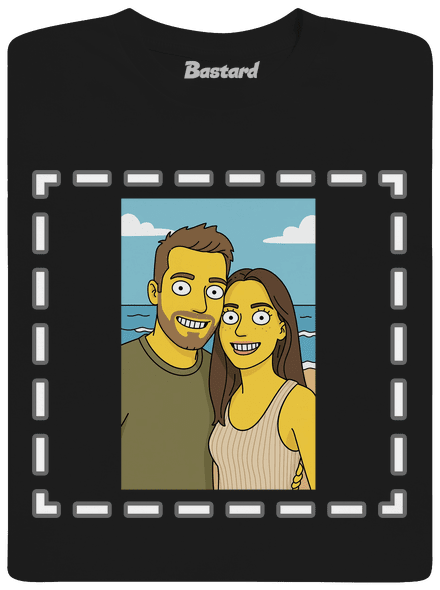 Simpsonovi z vlastní fotky pánské tričko Black