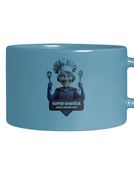 Super babička hrnek makronka Blue Macaron