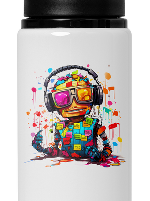 Workaholic robot lahev na vodu White