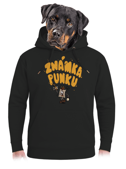 Vylitá známka punku  unisex mikina premium Dark Black