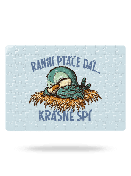Ranní ptáče spí puzzle White