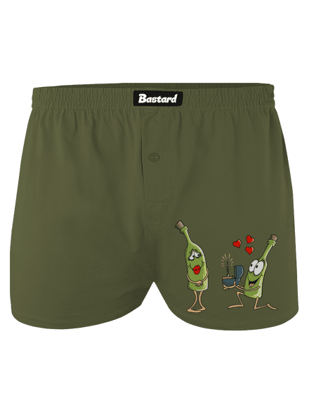 Láska k vínu pánské trenky Khaki