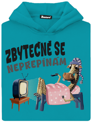 Zbytečně se nepřepínám dětská mikina klokanka Hawaiian Blue