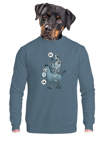 Osel a AI unisex mikina bez kapuce Nordic Blue