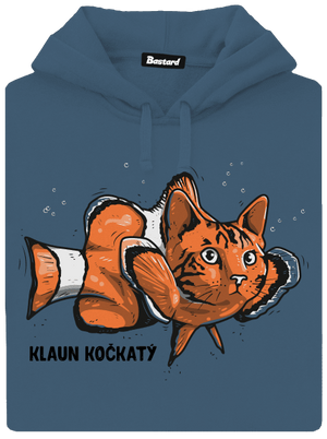 Klaun Kočkatý dámská mikina klokanka Denim