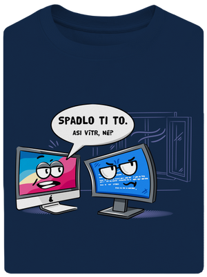 Mac vs. Windows unisex tričko oversized Midnight Blue