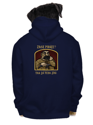 Zase práce? pánská mikina na zip Navy