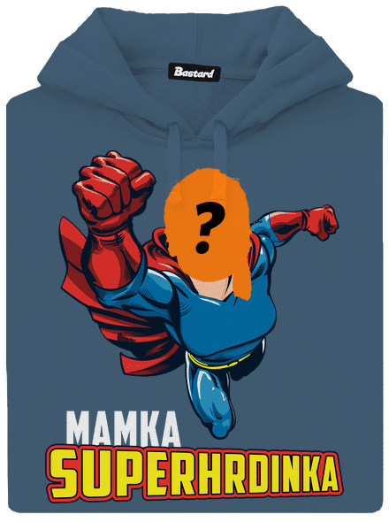 Mamka superhrdinka dámská mikina klokanka Denim