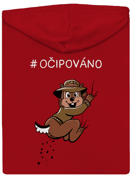 Očipováno pánská mikina na zip Red