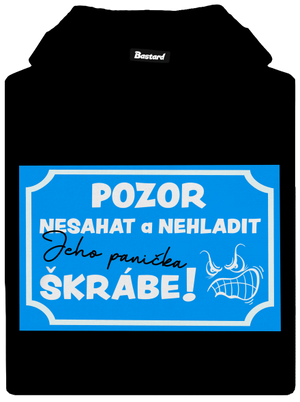 Pozor, nesahat pánská mikina klokanka Black