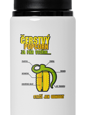 Čerstvý popcorn lahev na vodu White