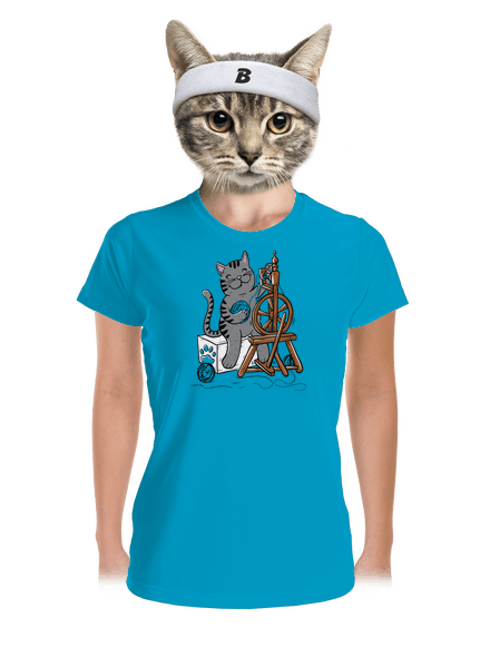 Kočka přede dámské sportovní tričko Blue Atol