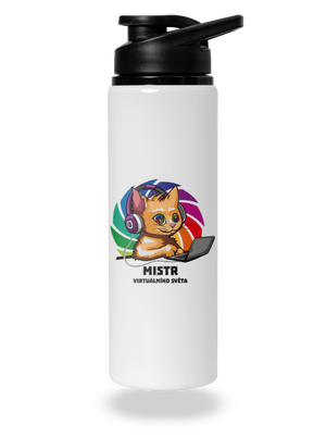 Mistr virtuálního světa lahev na vodu White