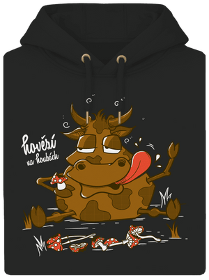 Hovězí na houbách unisex mikina premium Dark Black