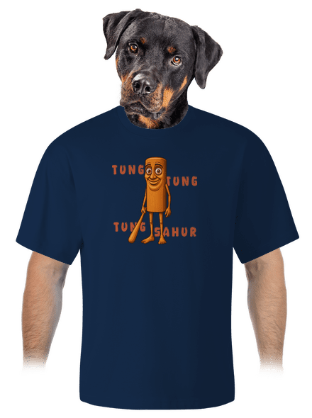 Tung Tung Tung Sahur – Italian Brainrot unisex tričko oversized Midnight Blue