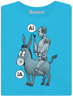 Osel a AI dámské tričko s lemem Blue Atol