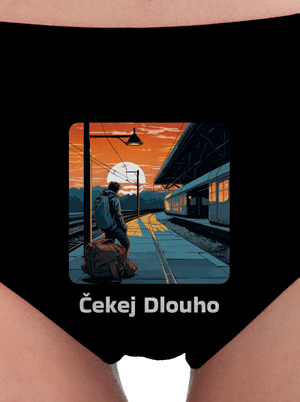 Čekej dlouho dámské kalhotky Black