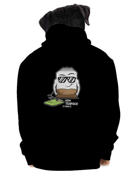 Čajový týpek pánská mikina na zip Black