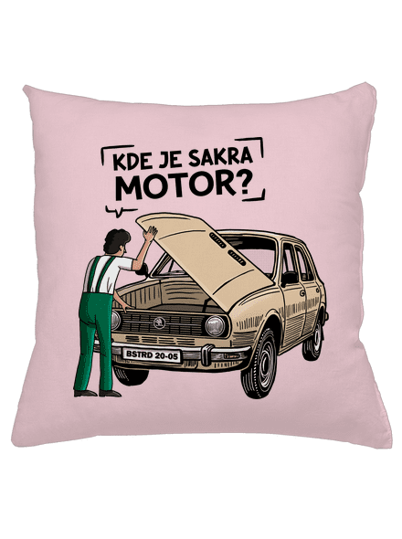 Kde je motor? polštář Light Pink