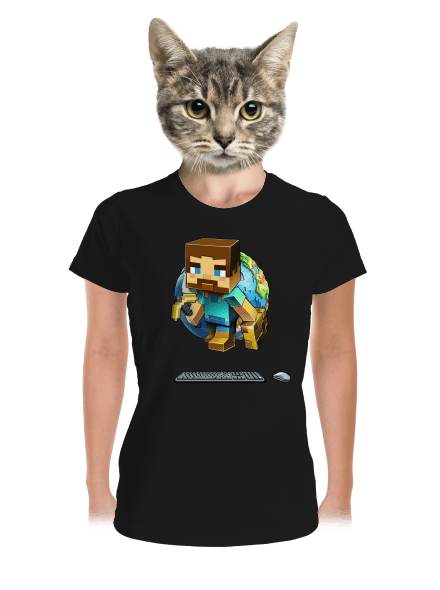 B17: Minecraft dámské sportovní tričko Black