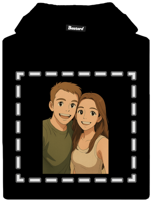 Ghibli efekt z vlastní fotky dětská mikina klokanka Black