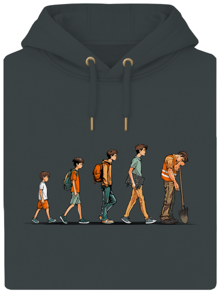 Evoluce studenta unisex mikina premium Charcoal