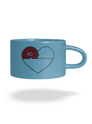 Rodinné puzzle hrnek makronka Blue Macaron