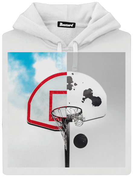 Basketbalový kontrast dámská mikina klokanka White