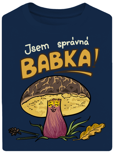 Babka a hříbeček unisex tričko oversized Midnight Blue